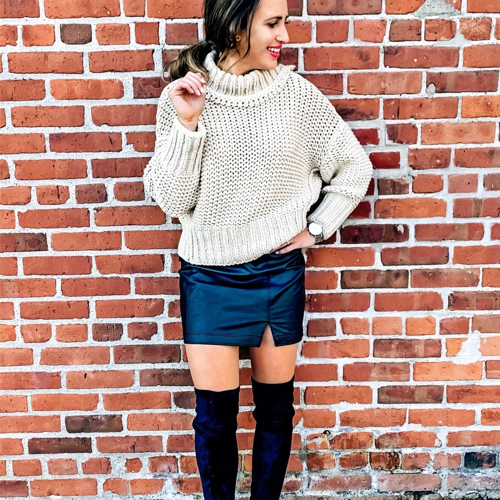 Abercrombie faux leather mini skirt